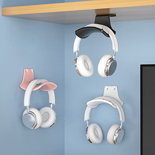 2-Pack Headphone Stand Hanger Wall Hooks, Save Space Headset Stand Holder for Universal Gaming Headset Airpods Max Sony Bose Beats, Strong Adhesive with Screws, White - color: White L(2 Pack)
