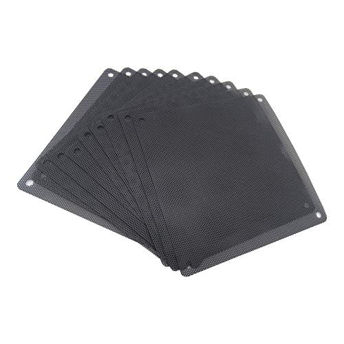 140mm Fan Filter, 10 Pack Black Computer Fan Grill Cover | 0.8mm PVC mesh blocks dust & pet hair. High airflow. Washable & reusable. Fits 140mm fans, screw mount. - size: 140x140mm