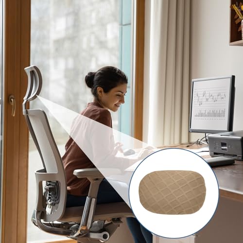 uxcell Office Chair Pillow Cover, Office Chair Headrest Attachment Mesh Removable Headrest Protector for Home Desk Computer Chairs, Khaki - color: Khaki