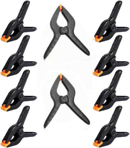 10 Pack 4.5 inch Plastic Large Spring Clamps Heavy Duty | Crafts or Plastic Clips, Backdrop Clips for Backdrop Stand, Photography, Woodworking, Home Improvement