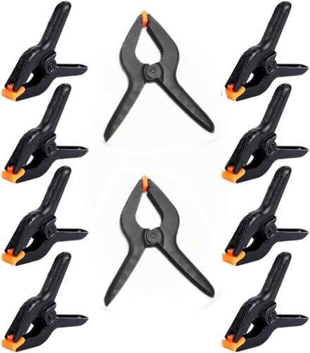 10 Pack 4.5 inch Plastic Large Spring Clamps Heavy Duty | Crafts or Plastic Clips, Backdrop Clips for Backdrop Stand, Photography, Woodworking, Home Improvement