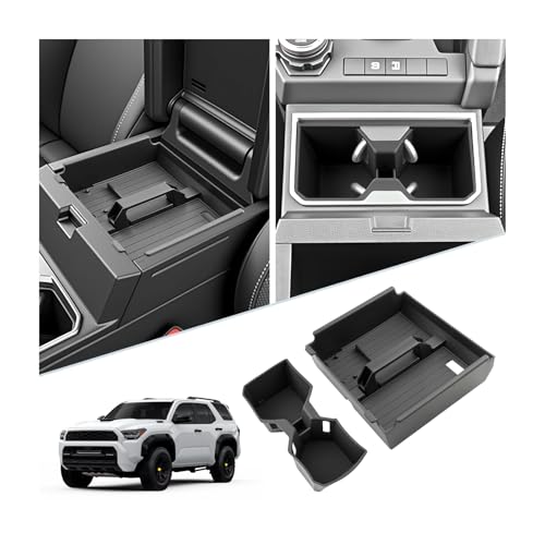SKTU 2Pcs 2025 2026 4Runner Center Console Organizer for 2025 2026 Toyota 4Runner Cup Holder & Console Organizer Toyota 4Runner 2025 2026 Accessories Durable Console Tray Cup Holder - color: 2Pcs 2025+ 4Runner Cup & Center