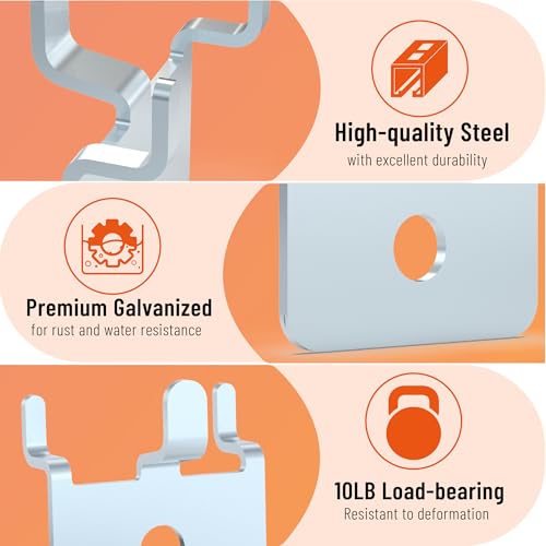 HUHOLE 20PC Pegboard Picture Hangers for 1/8 & 1/4 Inch Pegboards | U Shape Display Hooks with 10 lb Capacity for Pictures, Jewelry, Keys, Lanyards, Arts, Crafts and Retail - color: Silver