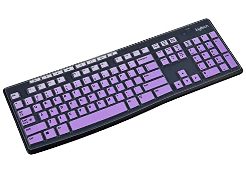 Keyboard Cover for Logitech MK295 MK270 K270 Keyboard, Logitech MK370 MK270 K270 Keyboard Skin Protector - Gradual Purple - color: Gradual Purple