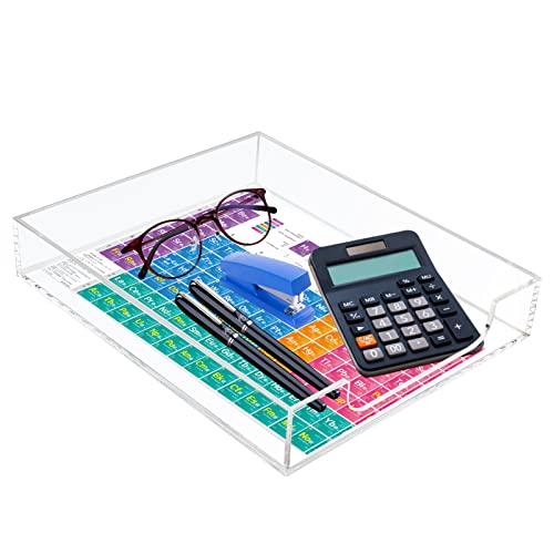 Tasybox Paper Organizer Letter Tray, Acrylic Desk Tray, File Holder | Clear Desk Organizer Tray, Office Decor Stackable Desk Organizers and Accessories Tray for School Home Office Supplies