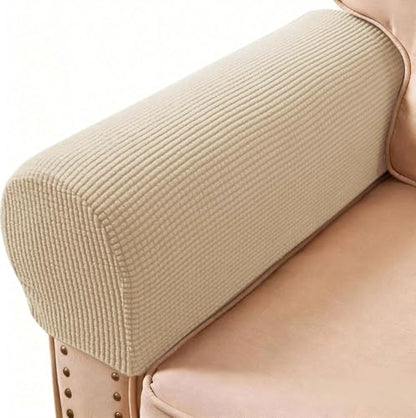 Sofa Couch Arm Chair Covers, Armrest Armchair Covers Stretch Recliner Slipcovers, Set of 2 (Light Khaki) - color: Light Khaki