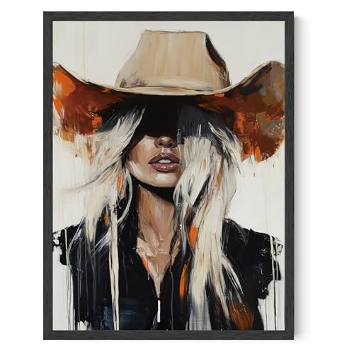 People Wall Art Cowgirl Wall Art Western Poster Trendy Vintage Room Aesthetic Poster Picture 12x16inch Unframed Minimalist Print Painting Funky Wild West Cowgirls Decor for Dorm Apartment Bedroom - color: Brown and black, size: 12"L x 16"W