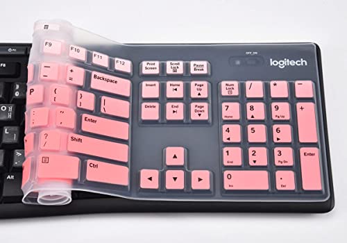 Keyboard Cover for Logitech MK370 MK295 MK270 K270 Keyboard, Logitech MK370 MK270 K270 Keyboard Skin Protector - Gradual Pink - color: Gradual Pink