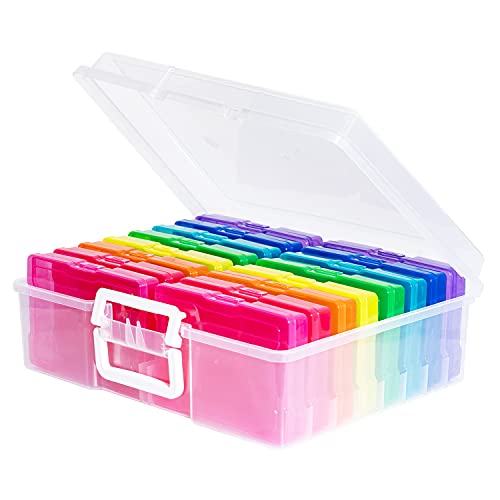 novelinks Photo Storage Boxes with Handle, Photo Organizers and Storage | 1Pack Color, Photo Albums 4x6 Pictures, Photo Cases, Classroom Organization, Index Card Box, Photo Card Holder, Seed Storage - color: multicolored