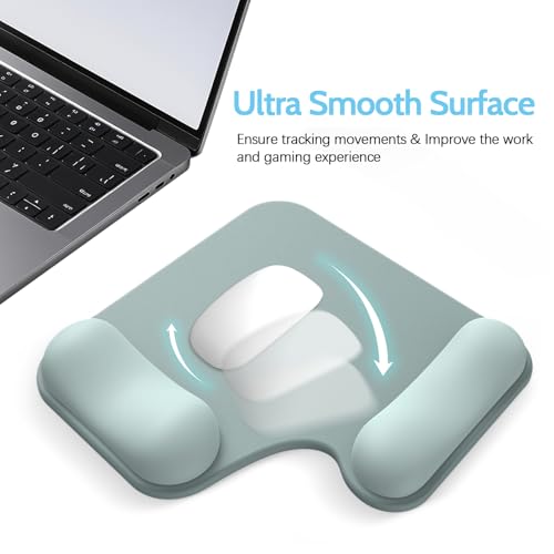 Ergonomic Mouse Pad with Gel Wrist Rest (1"& 1.2" Dual Height) - Cyan Mouse Pads Compact Mousepad Desk Mat Office, Gaming & Carpal Tunnel Relief | Non-Slip Rubber Base - color: Cyan