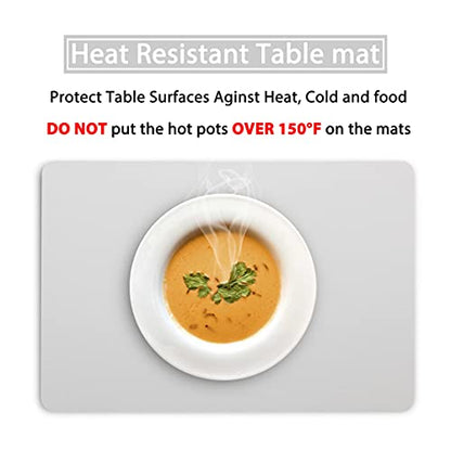 Wipeable Placemats Leather Table Mats Waterproof Heat-Resistant Easy to Clean for Dining Table Set Kitchen Table (2, Slate Grey) - color: Slate Grey, size: set of 2