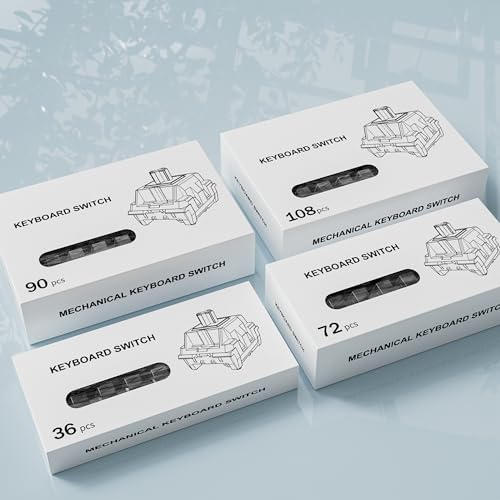Zhouwang 70Pcs Crystal Blue Switch,2Pcs Kailh Box Experience Switch,Crisp Clicky,Suitable clicker for 3D Prints and Mechanical Gaming Keyboards. - color: Crysta Blue, size: 72Pcs