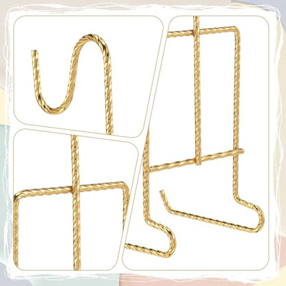 2 Pcs Tea Cup and Saucer Display Holder Spiral Style Metal Saucer Organizer Plate Coffee Mug Hanger Stand Tray Easel Holder Storage Rack for Afternoon Tea Party (Gold)