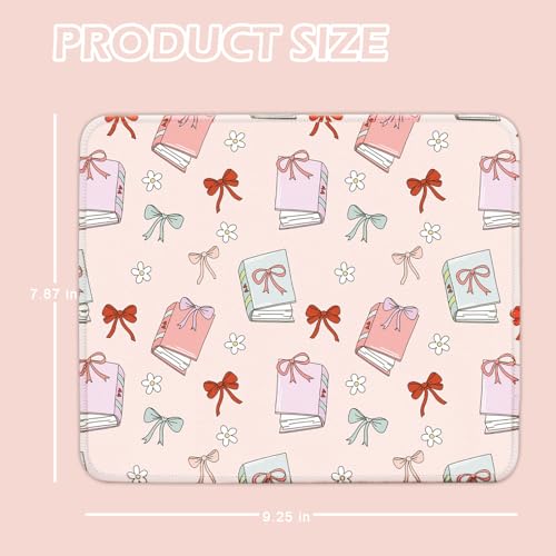 Mouse Pad for Desk with Stitched Edge, Premium Cute Washable Mouse Pads. Computer Mousepad with Non-Slip Rubber Base, Mousepads for Laptop, 9.25x7.75x0.12 inch (Cozy Read) - color: Cozy Read
