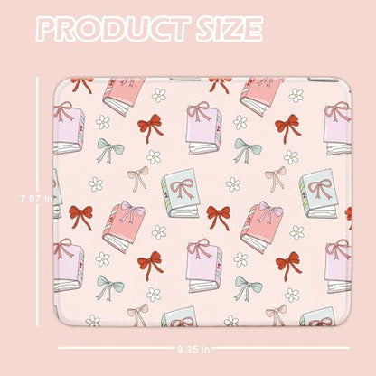 Mouse Pad for Desk with Stitched Edge, Premium Cute Washable Mouse Pads. Computer Mousepad with Non-Slip Rubber Base, Mousepads for Laptop, 9.25x7.75x0.12 inch (Cozy Read) - color: Cozy Read