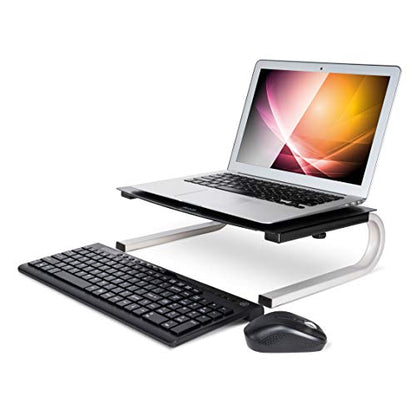 Allsop Redmond Monitor Stand, Holds 40 lbs with Keyboard Storage Space - Black (29248) - style: Monitor Stand