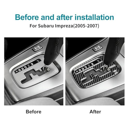AIRSPEED for Subaru Impreza 2005 2006 2007 Gear Shift Inner Frame Cover Carbon Fiber Center Console Interior Trim Accessories, Black