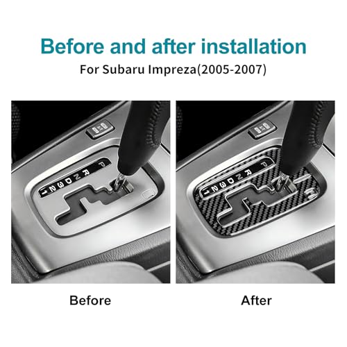 AIRSPEED for Subaru Impreza 2005 2006 2007 Gear Shift Inner Frame Cover Carbon Fiber Center Console Interior Trim Accessories, Black - color: Gear Shift Inner Frame Black