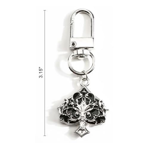 Poker Suit Keychain Club Spade Diamond and Heart Keycharms for Women Unique Game Keyring - color: Spades