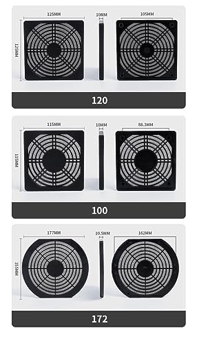 2 Pack 120mm PC Fan Dust Filter Cover Computer Mess Fans Cooling