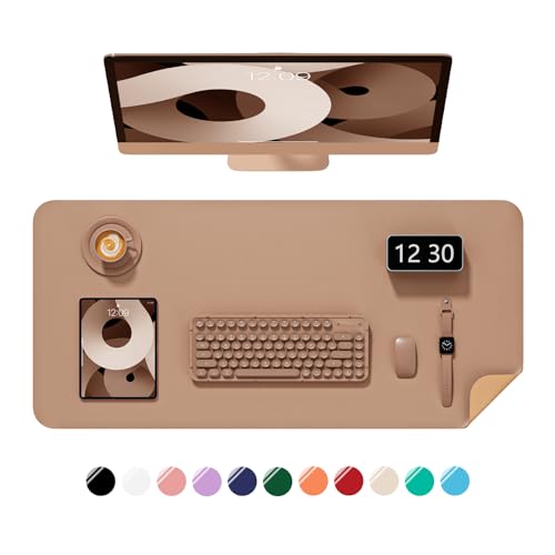Desk Pad, 35.5" x 17" PU Leather Non-Slip Desk Mat Large Mouse Pad for Desktop, Waterproof Laptop Computer Writing Mat for Office, Home, Work, Gaming, Champagne Gold - color: Champagne Gold, size: 35.5" x 17"