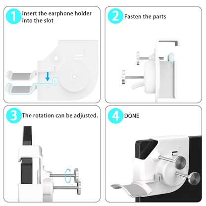 Headphone Holder for Screen, Plastic Headphone Stand, Headset Stand Suitable for AirPods Max, Sony, Bose, Beats and More (White) - color: White