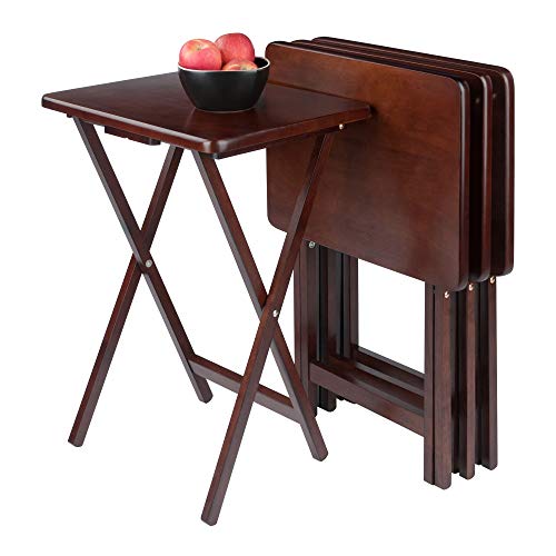 Winsome Alex Set of 2 Foldable Snack Tables, Easy to Store Small Portable Fold Up Table Set for Kitchen, Living Room TV Dining, Crafts, Puzzles, Work From Home - size: 4 - Tables