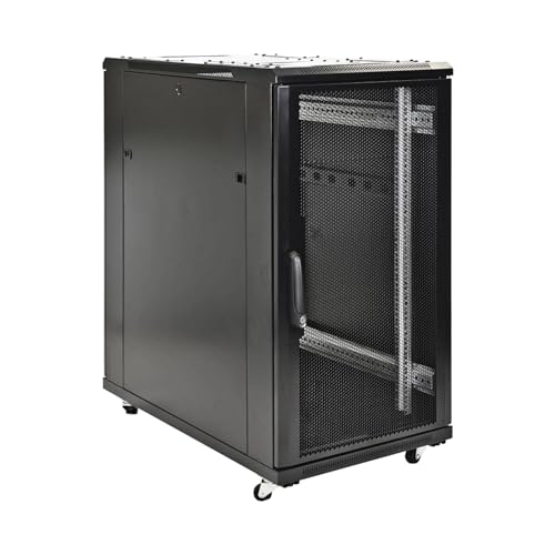 Aeons 22U Professional Network Server Rack Cabinet Enclosure 1000mm 39.5" Deep Computer Electronics Data Equipment Rack Vented Door Server-Depth Black (Pre-Assembled) - style: 22U-44"D-24"W [Vented]
