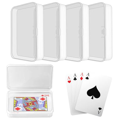 Blank Card Case, 4 Pack Clear Plastic Card Deck Box, Snaps Closed - Storage Box for Base Ball Trading Cards, Business Cards & More - color: 4 PCS Clear