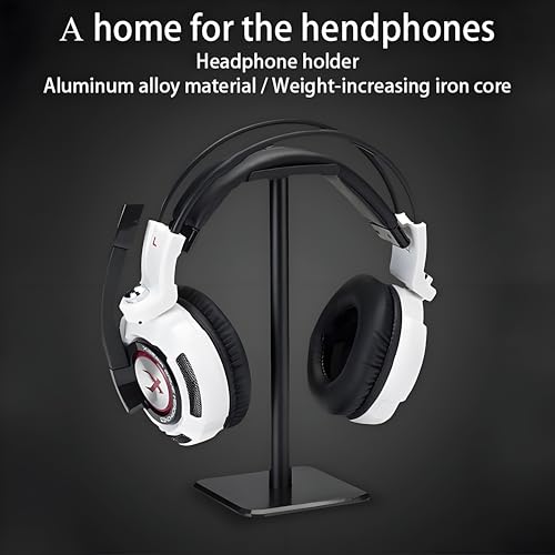 Headphone Stand, Universal Aluminum Metal Holder for AirPods Max, HyperX Cloud II, Xbox One, Turtle Beach, Sennheiser, Sony, Bose, Beats PC Gaming Headset Display & Bluetooth Headphones (Black) - color: Black