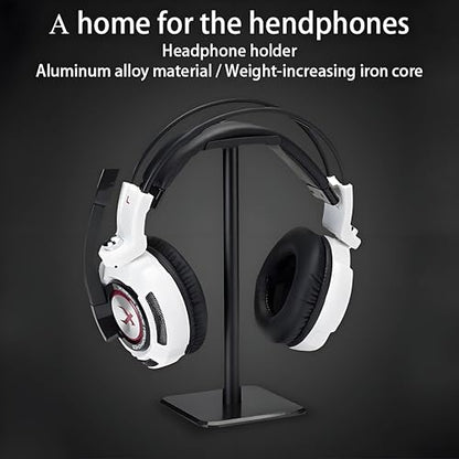 Headphone Stand, Universal Aluminum Metal Holder for AirPods Max, HyperX Cloud II, Xbox One, Turtle Beach, Sennheiser, Sony, Bose, Beats PC Gaming Headset Display & Bluetooth Headphones (Black) - color: Black