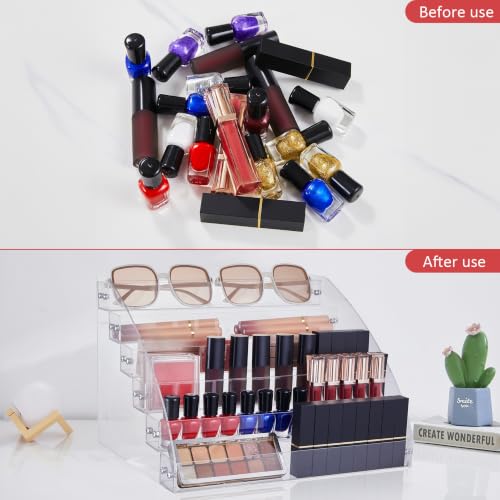 KINGROW Nail Polish Organizer Durable Easy Install Holds up to 96 Bottles | Durable acrylic rack, sturdy and easy to install.Versatile storage for polish, oils, glasses, and ink.Fits 1-2oz bottles - size: 6 Layers