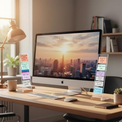 2PCS Monitor Memo Board Portable Monitor Sticky Note Holder Computer Screen Message Board Holder Detachable Acrylic Sticky Note Board Messadge Remider - color: White