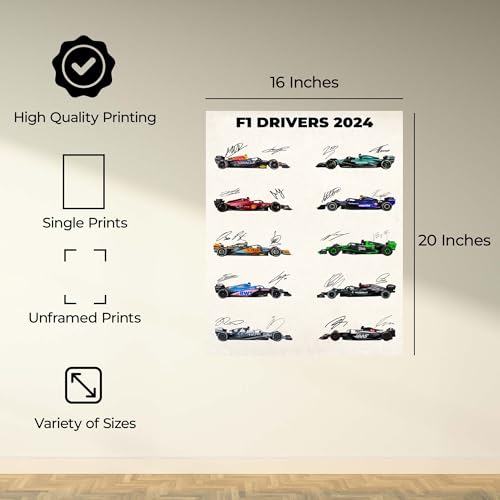 InkFlow Posters Car Racing Poster - Sports Car Racing Art - Gift for Men, Women - Great Wall Decor for Garage, Living Room or Office - 16x20 Unframed Canvas Print - color: Style-05, size: 16"L x 20"W