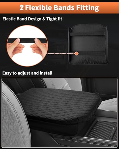 Shademax Custom Fit for Center Console Cover 2019-2024 2025 2026 GMC Sierra 1500/Chevy Silverado 1500 2500HD 3500HD Armrest Cushion Pad Cover PU Leather Sierra Silverado Accessories Anti-Scratch Black - size: for 2019-2026 Silverado/Sierra Bucket Seat
