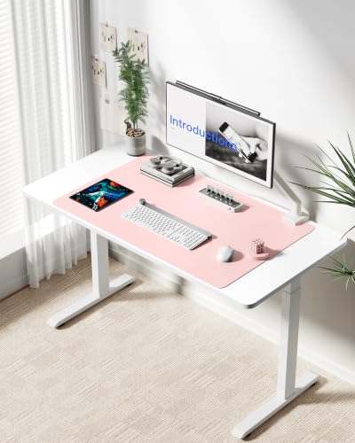 YSAGi Leather Desk Protector, Office Mat, Large Mouse Mat, Non-Slip PU Leather Blotter, Laptop Desk Mat, Waterproof Writing Pad for Office and Home(Light Pink, 40" x 24") - color: Light Pink, size: 40" x 24"