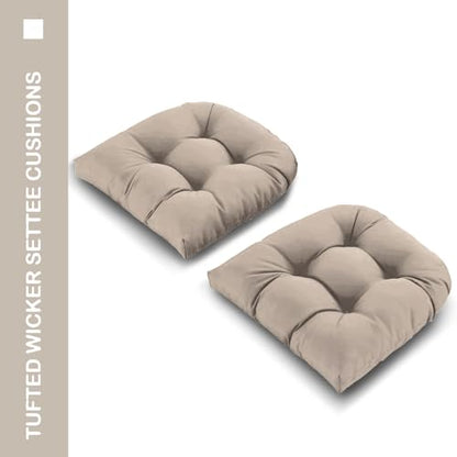 Outdoor Chair Cushions 22x22x4 Inch Set of 2, Seat Pads with Ties, Taupe - color: Taupe, size: 22x22x4"