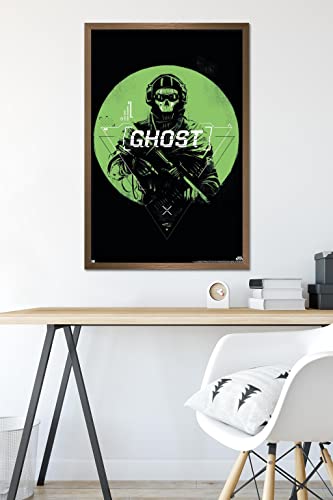 Trends International Call of Duty: Modern Warfare 2 - Ghost Emblem Wall Poster, 22.375" x 34", Bronze Framed Version - color: Bronze Framed Version, size: 34"L x 22.4"W