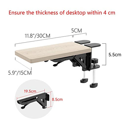 OUGIC Ergonomic Desk Extension Tray, 30 x 15 cm, Clamp Without Perforation, Foldable Keyboard Drawer Tray, Wrist Rest, Computer Stand - color: Maple, size: 15cm*30cm