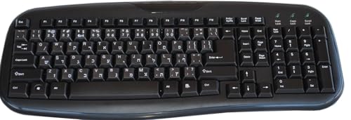 Hebrew Keyboard Stickers Transparent Background White Lettering for Computer LAPTOPS Desktop Self-Adheisive - color: White