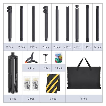 Backdrop Stand Kit - 6 Widths, 10x10ft Adjustable Background Stand for Parties & Studio Photography - size: 10x10ft