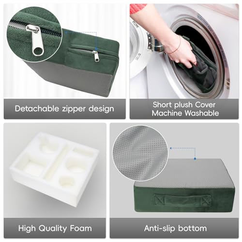 G GOOD GAIN Couch Cup Holder Pillow-Sofa Cup Holder Cozy Buddy | Bed Drink Caddy Holds Tablet, Remote, Snacks | Waterproof Anti-Spill Sofa Beverage Tray for Car, Park, Beach, Picnic, Boat, RV(Green) - color: Green, size: 12.5 x 9.5 inches