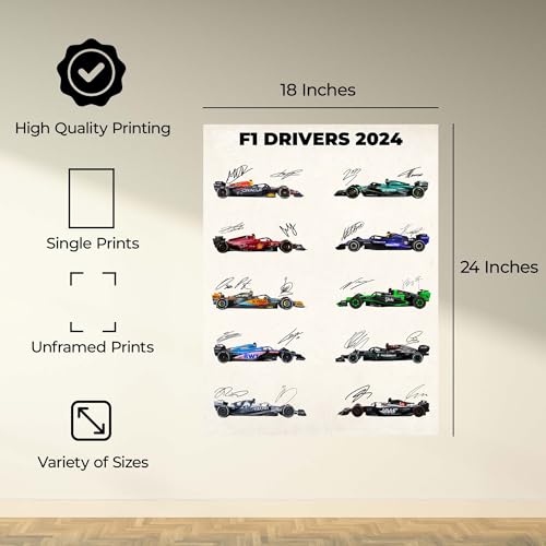 InkFlow Posters Car Racing Poster - Sports Car Racing Art - Gift for Men, Women - Great Wall Decor for Garage, Living Room or Office - 18x24 Unframed Canvas Print - color: Style-05, size: 18"L x 24"W