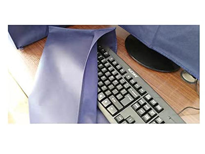 3 Pieces Computer Dust Cover Monitor + Keyboard+ Computer Host Pc Dust Proof Computer Covers Case Computer Dust Cover for Desktop Pc CPU Tower Protector (22'' Monitor Set Blue) - size: 22'' Monitor Set Blue
