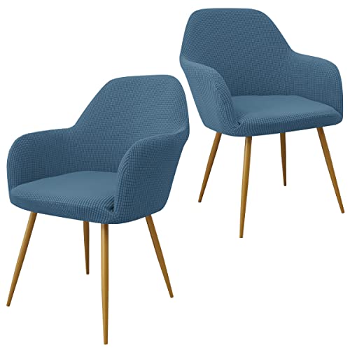 Yonus Dining Room Chair Slipcovers Parsons Chair Covers Sets Armchair Covers Removable Chair Protector Cover Seat Slipcovers for Living Room (2, Dust Blue) - color: Dust Blue, size: 2