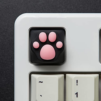 ZOMOPLUS Cute Keycaps,Novelty Cat-Claws Keycap 3D Model OEM Profile Keyboard Keycaps Squishy-Paws Custom Key Caps for Cherry MX Switches Mechanical Gaming Keyboard Catpaw ESC-Key Keycap(Black1pcs) - color: Black-1pcs