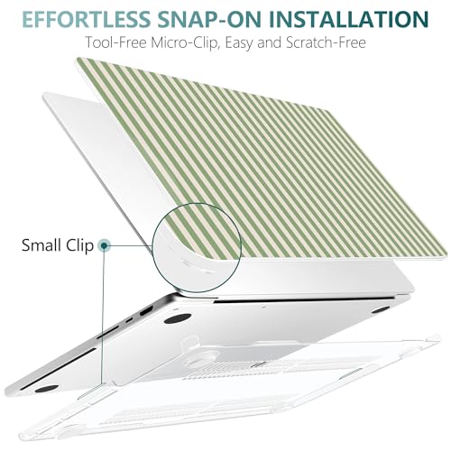 DONGKE Compatible with MacBook Pro 16 Inch Case (2026-2021 Release, M5 M4 M3 M2 M1 Pro/Max Chip), Plastic Hard Shell with Keyboard Cover & Screen Protector for MacBook Pro 16", Green Stripes - color: Green Stripes