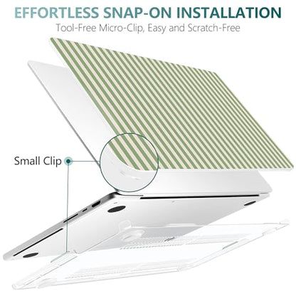 DONGKE Compatible with MacBook Pro 16 Inch Case (2026-2021 Release, M5 M4 M3 M2 M1 Pro/Max Chip), Plastic Hard Shell with Keyboard Cover & Screen Protector for MacBook Pro 16", Green Stripes - color: Green Stripes
