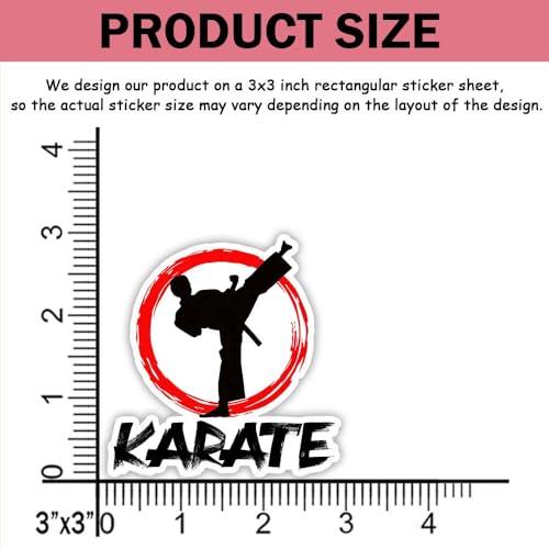SODAVA (15Pcs-3in) Funny Karate Sticker Pack, Martial Arts Quotes Decals, Black Belt Kenpo Karate Humor Stickers, Vinyl Waterproof Stickers for Laptop, Water Bottle, Notebook, Phone, Car - color: Karate