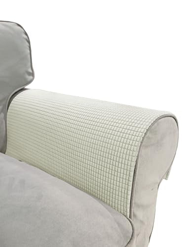 Couch Arm Covers for Sofa Chair, Waterproof Armrest Armchair Covers Non-Slip Recliner Slipcovers, Headrest Cover, Set of 2 (Beige, 24"×20") - color: Beige